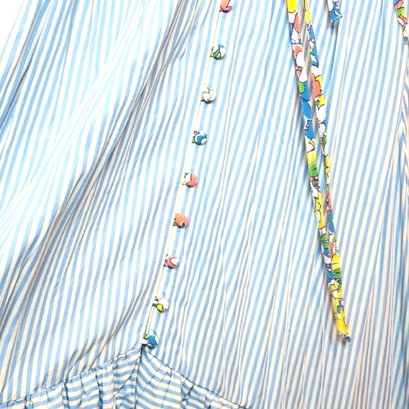 MATILDA JANE NWT XS Come Away with Me Blue Stripe Dress, high low hem - Picture 2 of 8